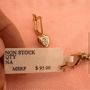 Gold Heart Shaped Swarovski Crystal Earrings